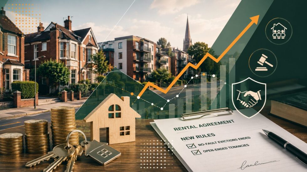 Ashford's rental market in 2026: average rents hit ~£1,243 a month, up 4.2% and outpacing the South East, just as the Renters' Rights Act abolishes Section 21 no-fault evictions. What Ashford tenants and landlords need to know now.