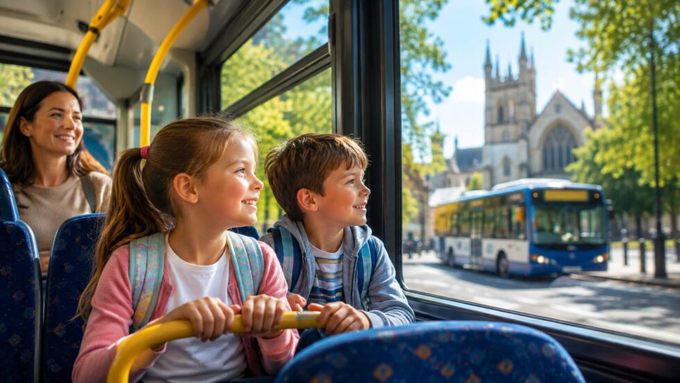 Free travel pass rules for Ashford: children aged 5–15 ride participating Kent buses free throughout August 2026. Check Stagecoach routes, exclusions, tickets, age checks and nearby family day trips.
